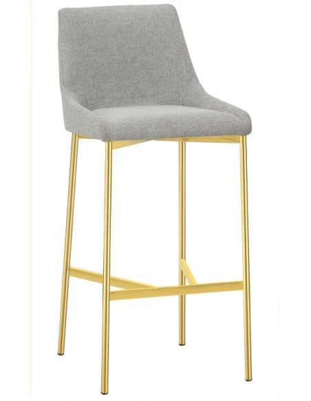 Taburete de metal - Asiento y trasero acolchado - cm 40 x 40 x 102 h