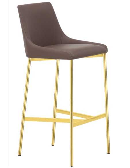 Taburete de metal - Asiento y trasero acolchado - cm 40 x 40 x 102 h