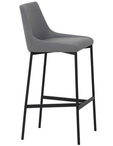 Stool - Painted metal - Seat and padded back -...