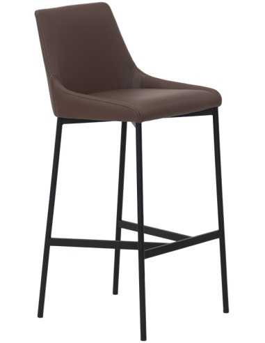 Stool - Painted metal - Seat and padded back -...