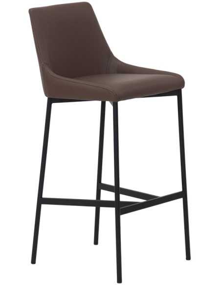 Stool - Painted metal - Seat and padded back - cm 40 x 40 x 102 h