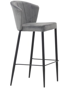 Stool - Painted metal - Velvet coating - cm 40 x 42 x 102 h 2