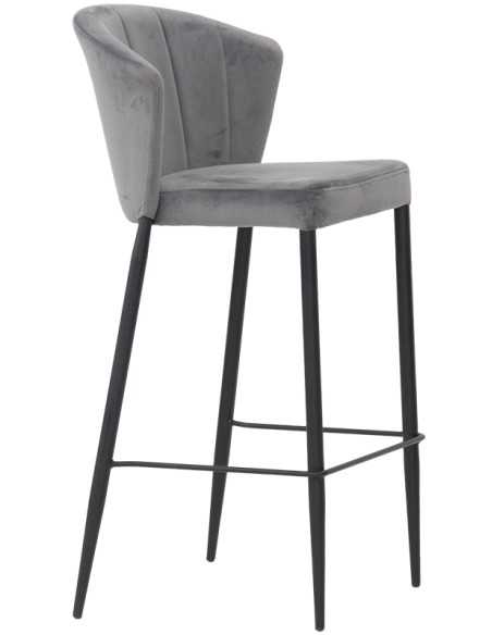 Sgabello - Metallo verniciato - Rivestimento in velluto - cm 40 x 42 x 102 h