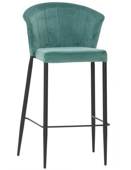 Taburete - Metal pintado - Revestimiento de terciopelo - cm 40 x 42 x 102 h