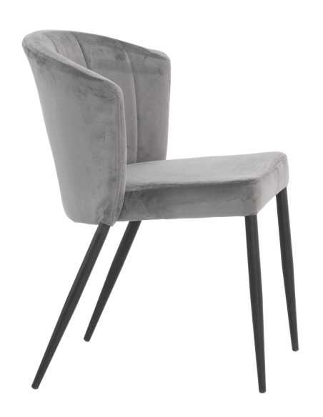 Chair - Painted metal - Velvet coating - cm 44 x 44 x 81 h