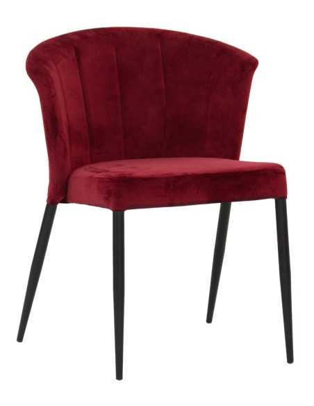 Chair - Painted metal - Velvet coating - cm 44 x 44 x 81 h