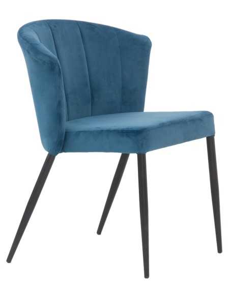 Chair - Painted metal - Velvet coating - cm 44 x 44 x 81 h