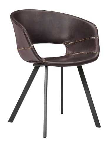 Silla - Metal pintado - Cubierta de la tela -...