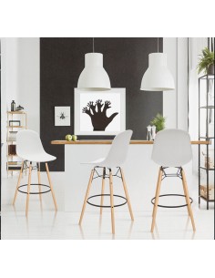 Taburete - Hecha y metal pintado - cm 44 x 40 x 112 h 2