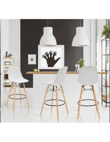 Taburete - Hecha y metal pintado - cm 44 x 40 x...