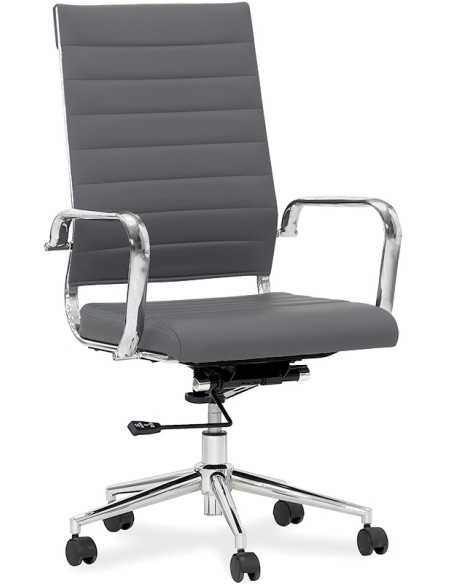 Silla de oficina - Chrome metal - asiento acolchado - cm 51 x 45 x 102/108 h