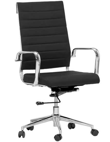 Sedia da ufficio - Metallo cromato - Seduta imbottita - cm 51 x 45 x 102/108 h