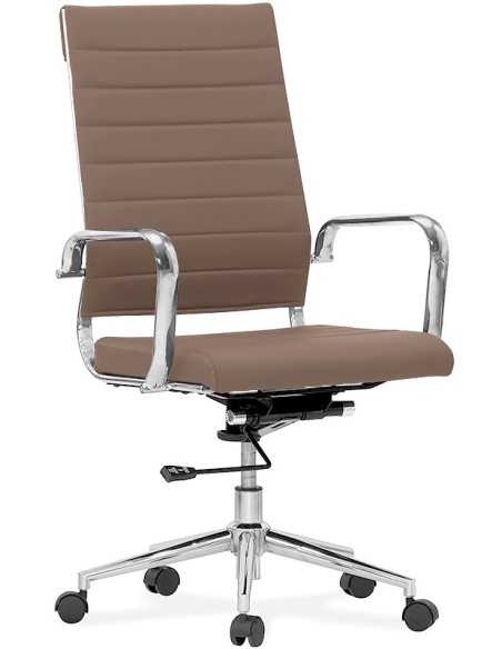 Sedia da ufficio - Metallo cromato - Seduta imbottita - cm 51 x 45 x 102/108 h