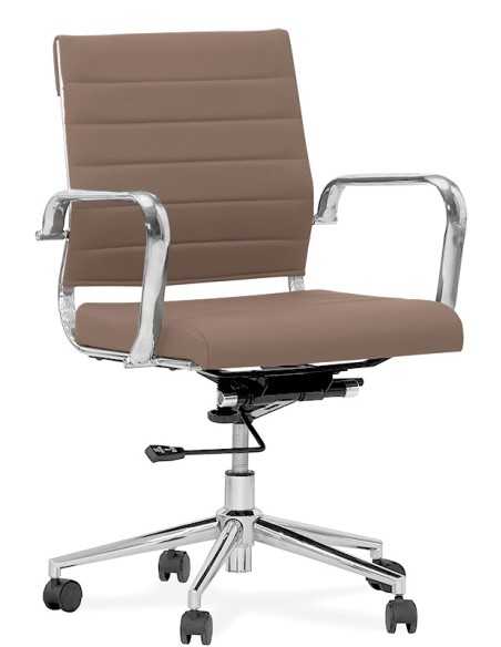 Silla de oficina - Chrome metal - asiento acolchado - cm 51 x 45 x 93/87 h