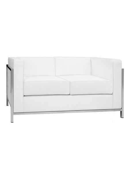 Divano - Acciaio inox - Rivestimento in ecopelle - cm 130 x 70 x 68 h