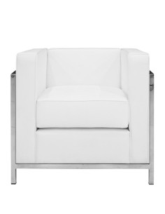 Armchair - Stainless steel - Faux leather cover - cm 76 x...