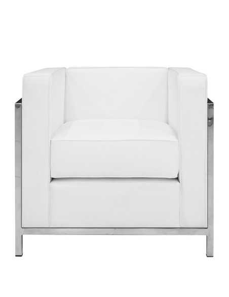 Poltrona - Acciaio inox - Rivestimento in ecopelle - cm 76 x 70 x 68 h