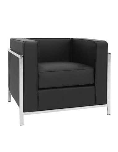 Sillón - acero inoxidable - cubierta de cuero...