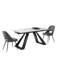 Table - Painted metal - Extensible glass ceramic top - cm...