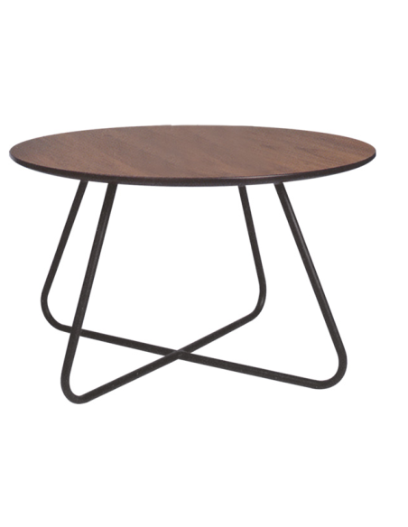 Tavolino - Metallo verniciato - Piano in MDF - cm  70 Ø x 42,5 h