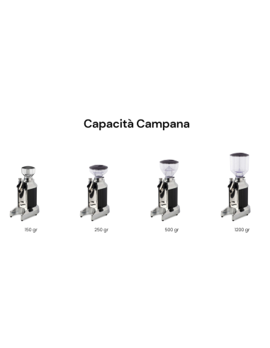 Macinacaffè drogheria con campana da 1200 g per...