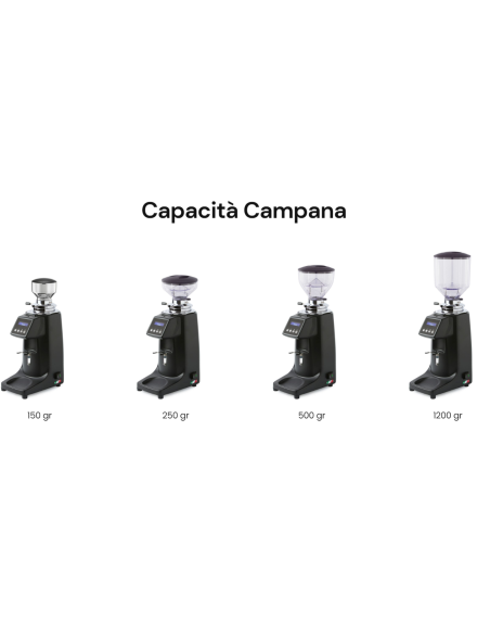 Macinacaffè istantaneo touch con campana 1200 gr per 6 kg al giorno