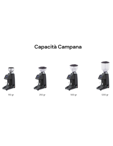 Macinacaffè touch con campana da 1200 gr per...