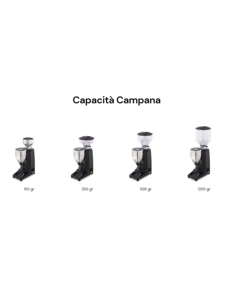 Macinacaffè temporizzato con campana 1200 gr per 3.5 kg al giorno