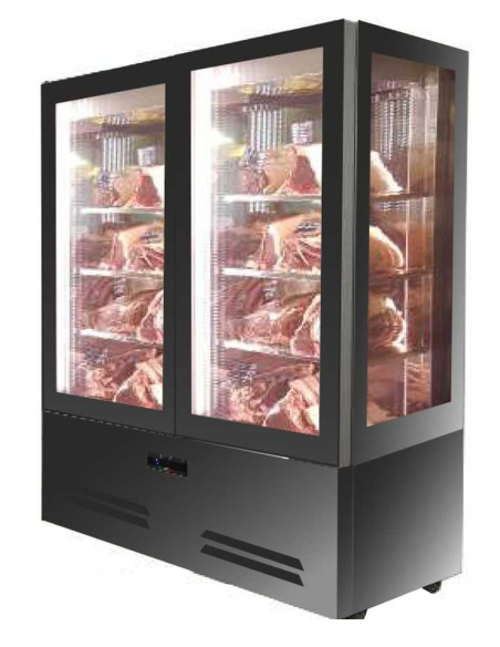 Vetrina carne con 4 lati a vetro e doppia porta - Cm 165 x 67 x 196 h Vetrina carne con 4 lati a vetro e doppia porta - Cm 165 x 67 x 196 h