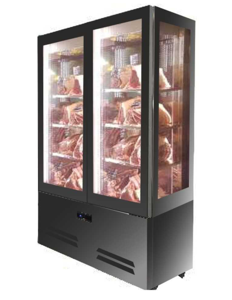 Vetrina carne con 4 lati a vetro e doppia porta - Cm 125 x 67 x 196 h Vetrina carne con 4 lati a vetro e doppia porta - Cm 125 x 67 x 196 h