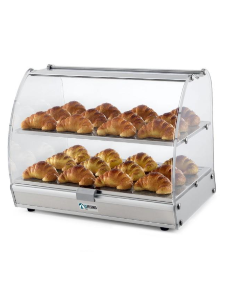 Vetrina neutra in plexiglass con 2 ripiani - Cm 55