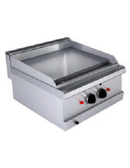 Fry top gas - Chrome smooth plate - cm 60 x 60 x 30 h