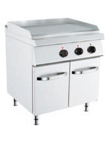 Fry top elettrico - Piastra rigata cromata -...