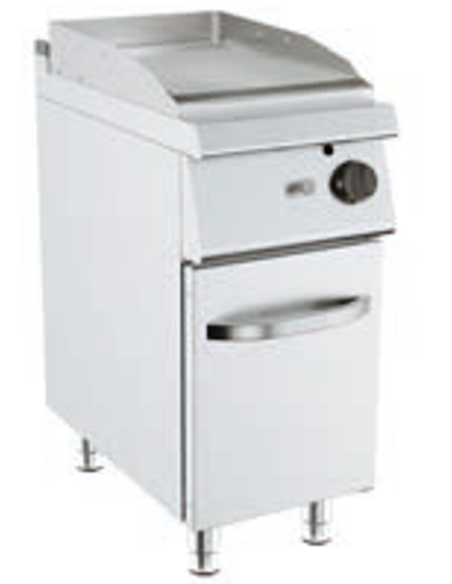 Fry top gas - Chrome striped plate - Dimensions cm 40 x 73 x 90 h