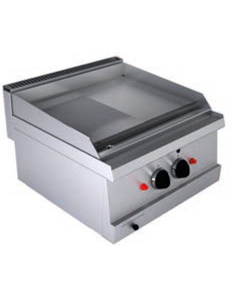 Gas superior frito - Placa 1/2 lisa 1/2 filas - cm 60 x 60 x 30 h