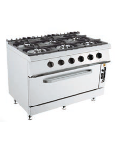 Cucina a gas - Forno a gas grande - N.6 fuochi - cm 120 x 73 x 90 h