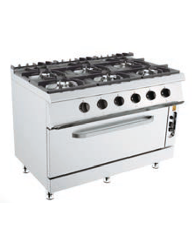 Gas cooker - Large gas oven - N.6 fires - cm...