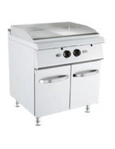 Fry top gas - Plate 1/2liscia and 1/2 rows - cm 80 x 73 x... 2