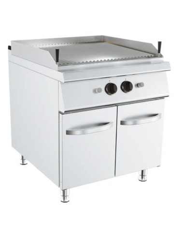 Gas grill - Two cooking areas - lava stone - cm...