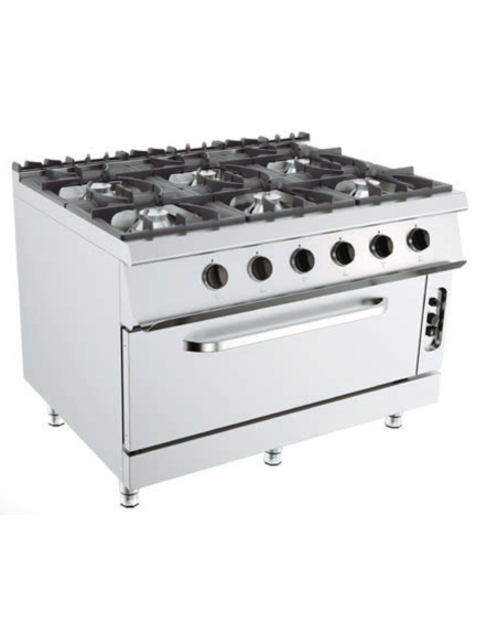 Cucina a gas - Forno a gas grande - N.6 fuochi - cm 120 x 90 x 90 h