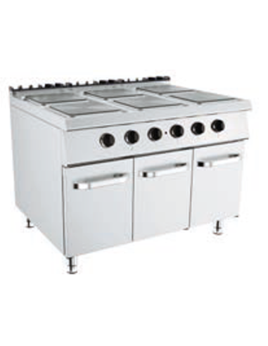 Cucina elettrica - Vano con ante - N.6 fuochi -...