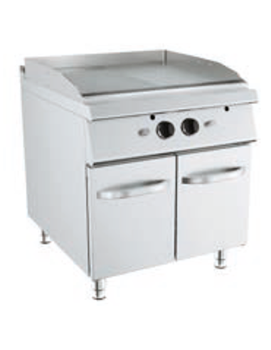 Fry top a gas - Piastra 1/2liscia e 1/2 rigata...