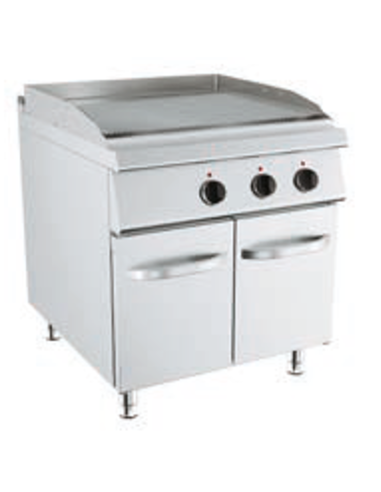 Fry top elettrico - Piastra rigata cromata -...