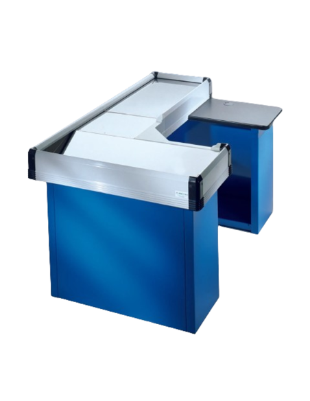 Static checkout counter with double basin - Scanner provision - 160 cm Static checkout counter with double basin - Scanner provision - 160 cm