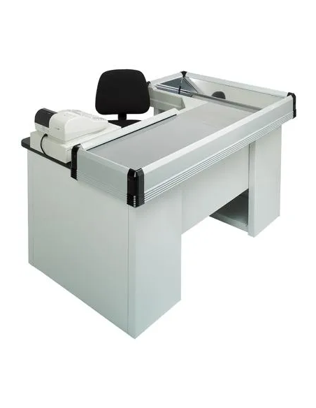 Mostrador de caja estático con doble tanque - Preparado para escáner - 160 cm Mostrador de caja estático con doble tanque - Preparado para escáner - 160 cm