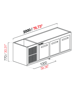 Cella da incasso - Refrigerata - N. 3 porte - cm 200 x...