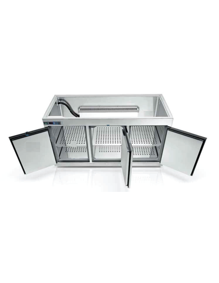 Recessed hood - Refrigerated - N. 3 doors - cm 200 x 53.5 x 77 h