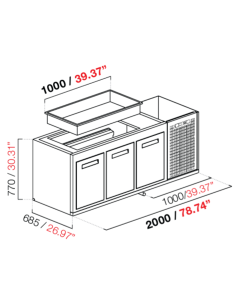 Built-in hood - Refrigerated - With tub - N. 3 doors - cm...