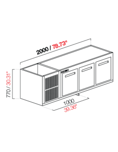 Recessed hood - Negative Refrigerate - N. 3 doors - cm...