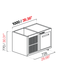 Recessed hood - Refrigerated - N. 1 door - cm 100 x68.5 x... 2